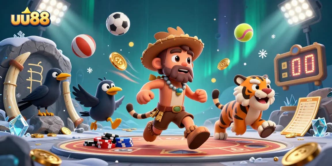 Experience exhilarating gameplay with uu88's prehistoric casino featuring iconic characters and dynamic sports elements.