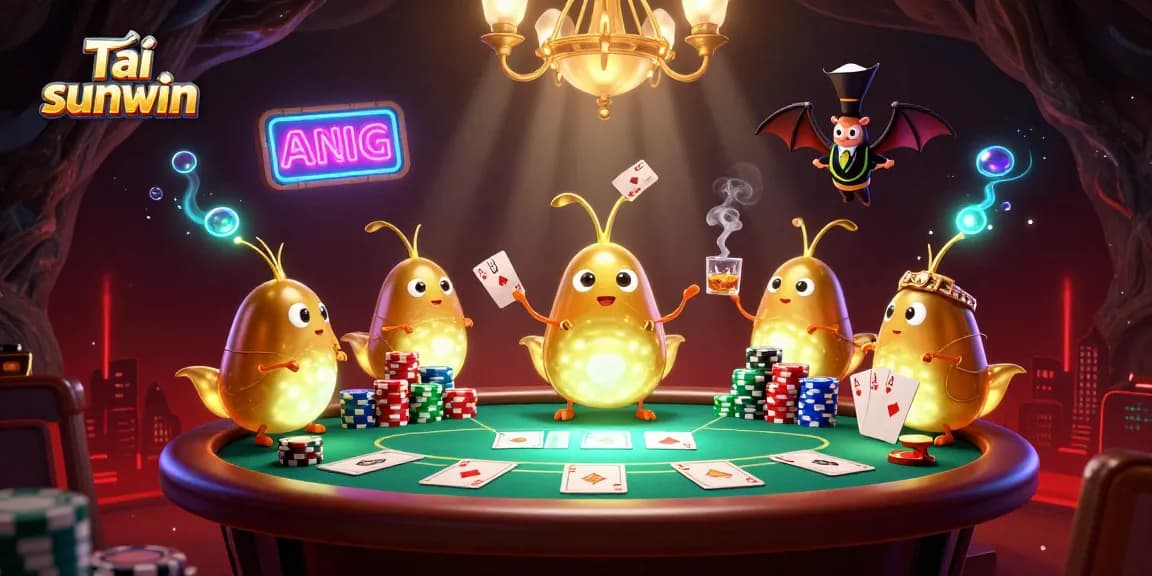 Engage with Tải sunwin and discover a vibrant online casino atmosphere illuminated by glowworms in a 3D illustration.