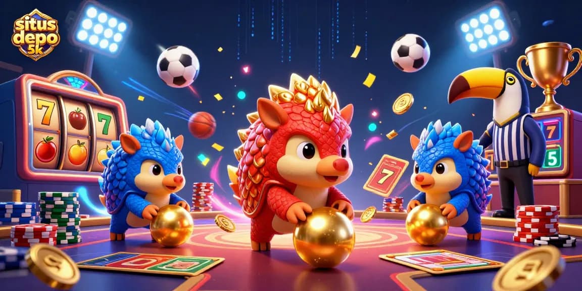 Experience thrilling gameplay at situs depo 5k with engaging slot games and energetic penguin characters.