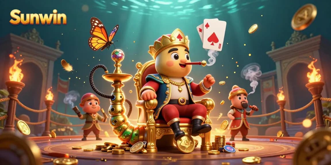 Win big at Sunwin with vibrant casino action illustrated in this colorful 3D scene.