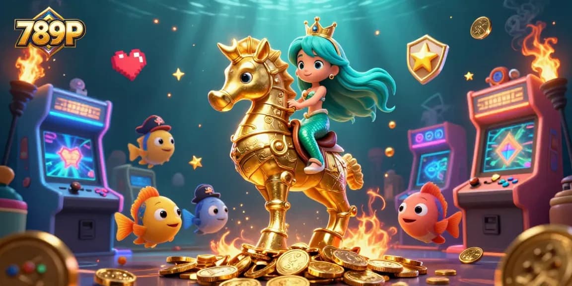 Engage with 789P through vibrant casino-themed elements in a rich underwater scene.