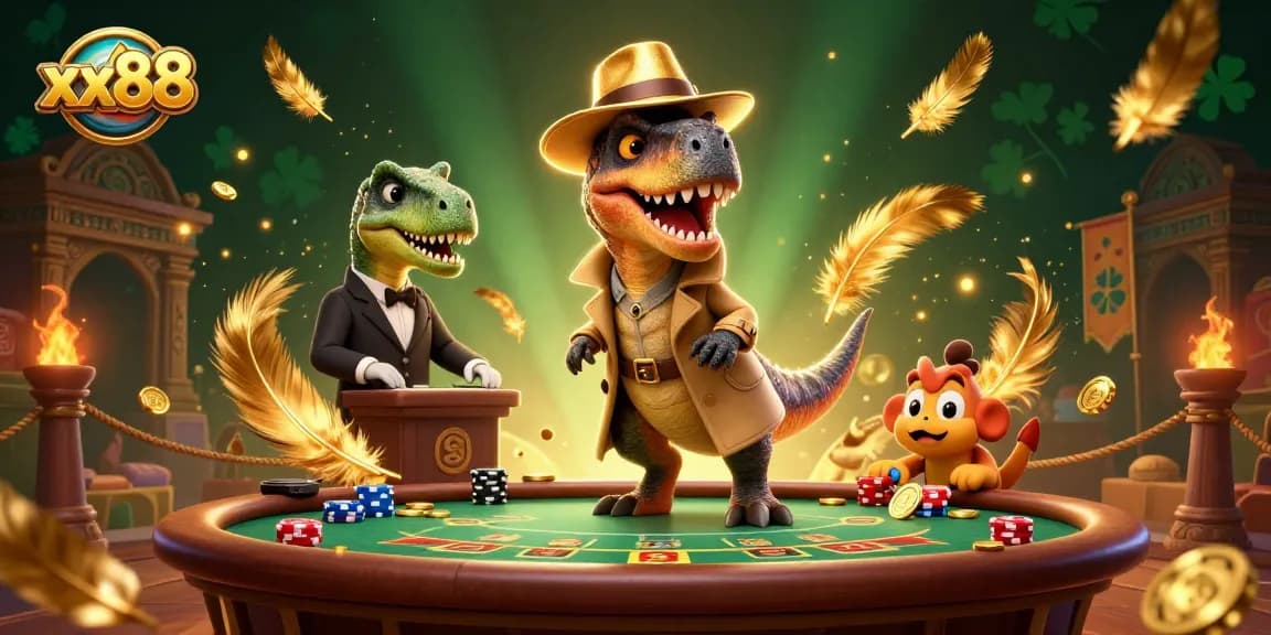 Experience thrilling games at xx88 with a velociraptor card counter, chip-stealing compy, and a suspicious stegosaurus pit boss.