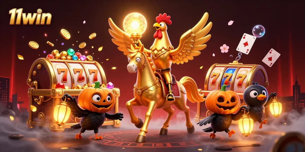 Engage with thrilling 11win casino games in this captivating illustration full of gold coins.