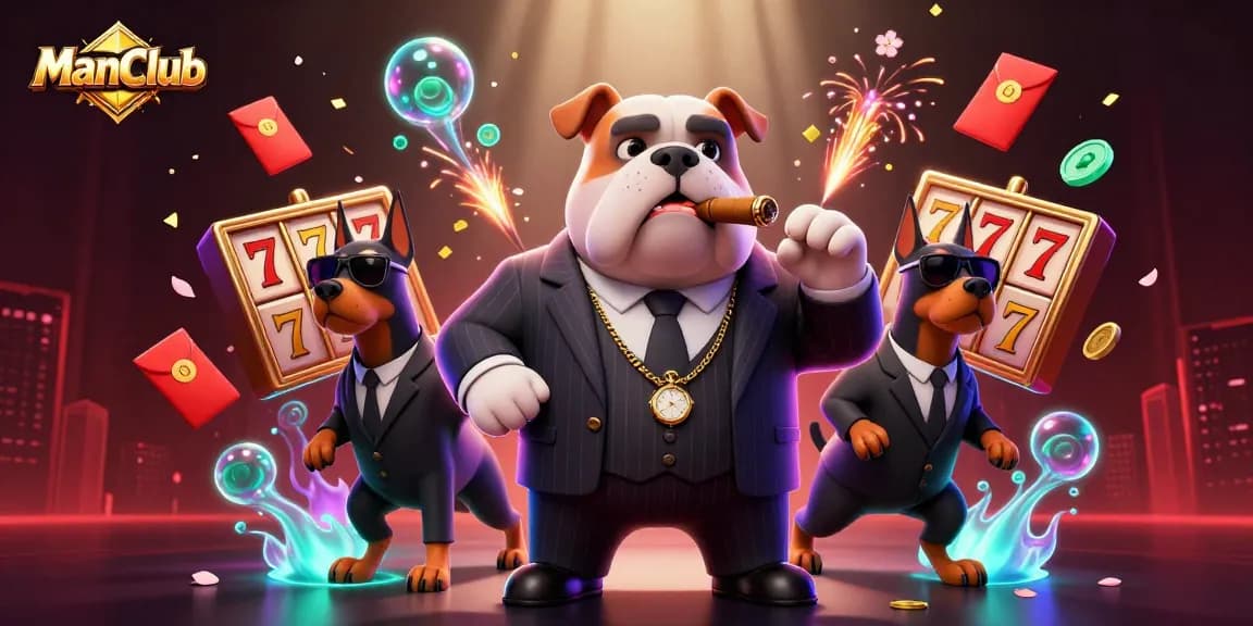 Engage in winning tactics at ManClub with vibrant gaming elements and mafia-inspired characters.