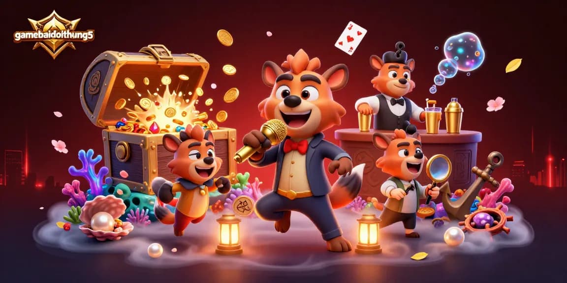 Experience thrilling moments at gamebaidoithuong5 with vibrant casino characters and colorful elements.