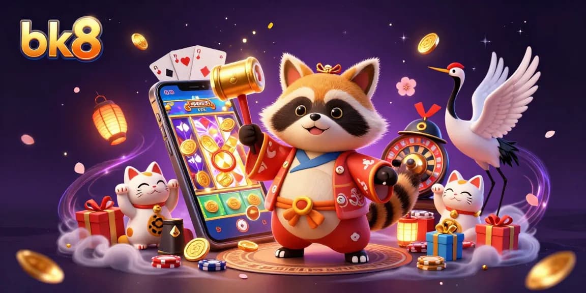 Experience the thrill of bk8 with vibrant casino characters and games in a festive environment.