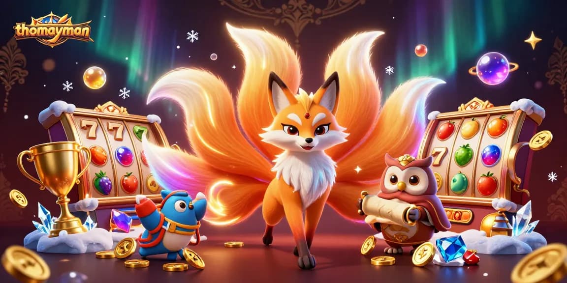 Experience the excitement of thomayman at a visually stunning 3D casino with vibrant characters and game elements.