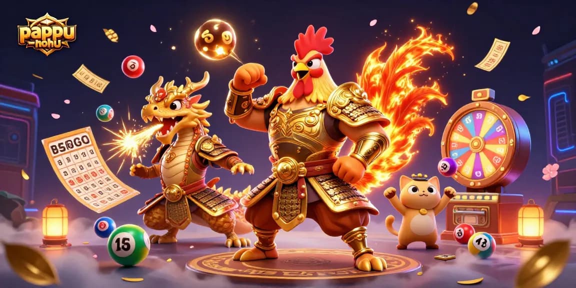 Engage in thrilling Pappu-nohu gameplay amidst roaring winning excitement and colorful illustrations.