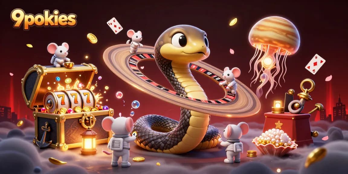 Engage with 9pokies as astronauts bet on a cosmic roulette wheel with vibrant 3D characters.