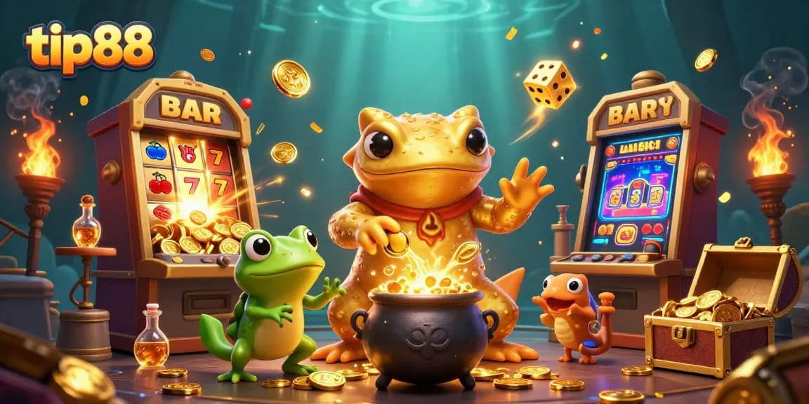 Experience thrilling gameplay with tip88, featuring a vibrant casino scene with gold coins and exciting elements.