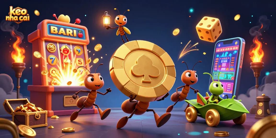Engage with keo nha cai in an exciting tunnel heist featuring giant poker chips and vibrant casino elements.