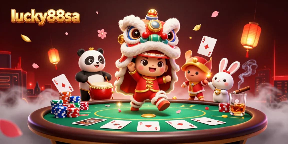 Experience the vibrant casino ambiance of lucky88sa with dynamic characters celebrating and gaming.