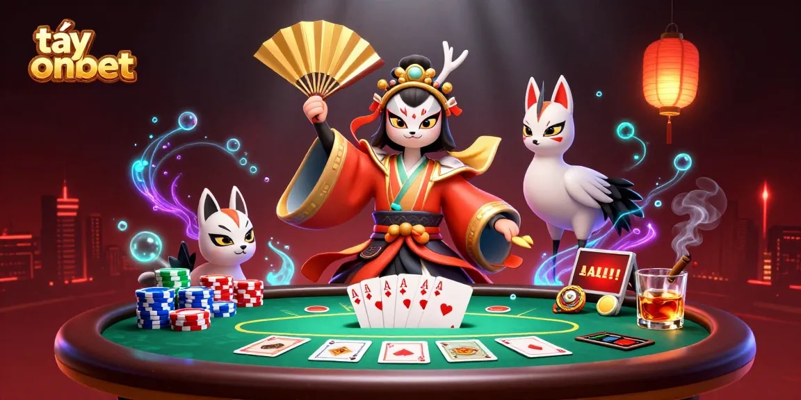 Engage with the dynamic atmosphere of tải onbet casino gaming illustrated in this vibrant 3D scene.