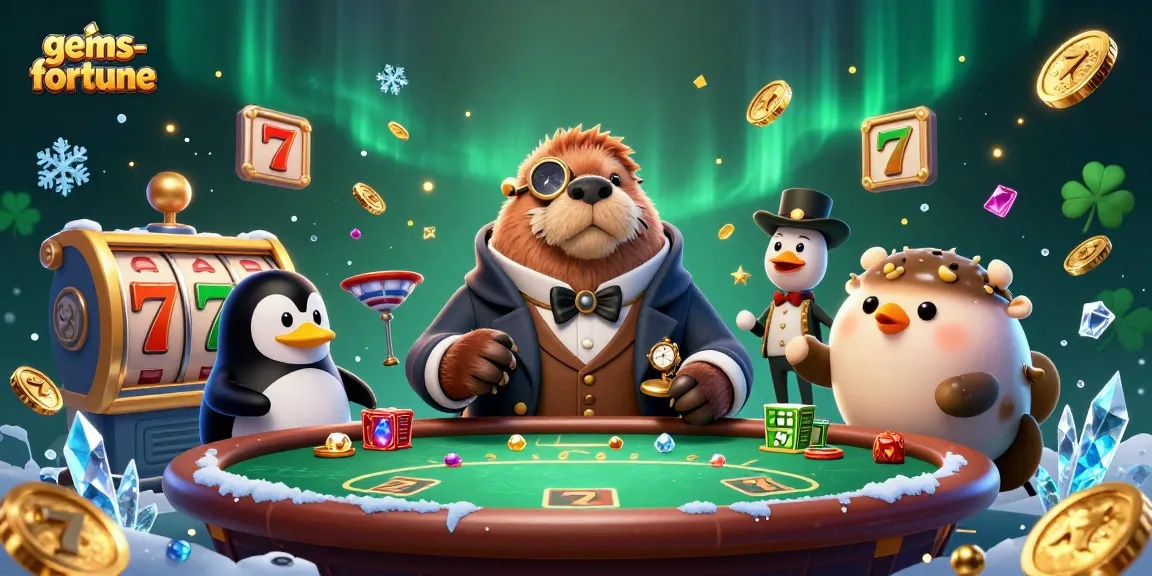 Experience gems-fortune with interactive gameplay featuring vibrant characters and casino elements in a dynamic setting.