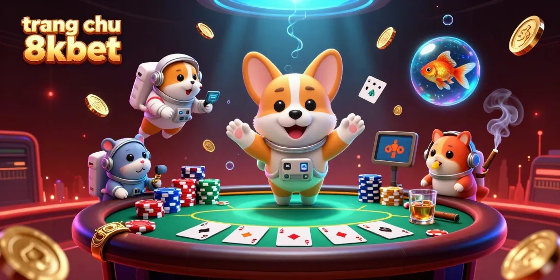 Experience thrilling gameplay at trang chu 8xbet with vibrant 3D illustration of a floating casino scene.