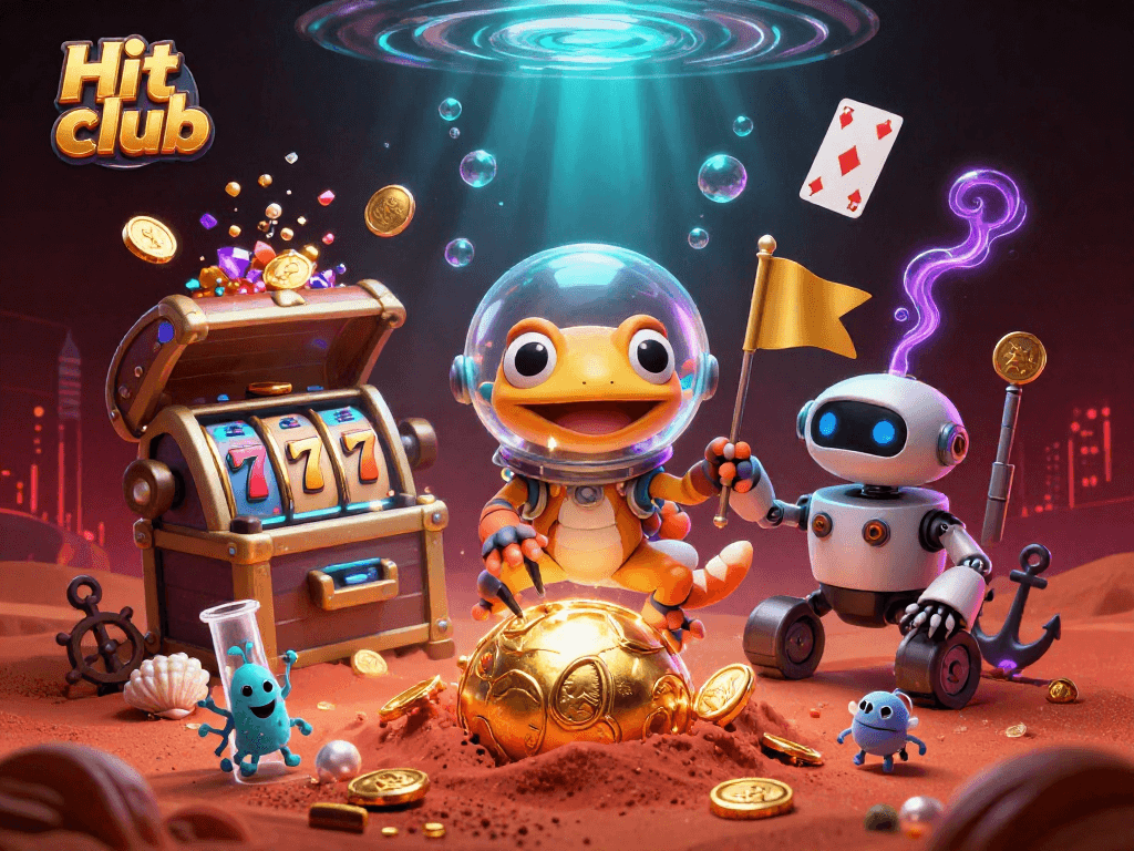 Experience the thrill of gaming at Hit club with vibrant visuals and dynamic casino elements.