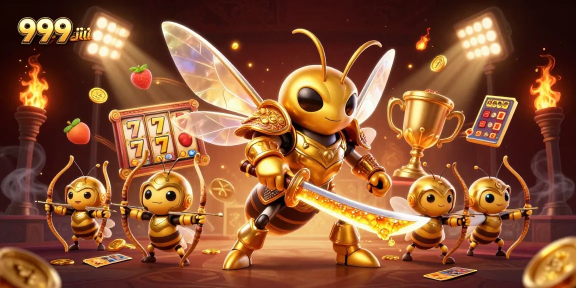 Experience thrilling gameplay with 999 jili as golden hornets and dynamic slots fill the screen.
