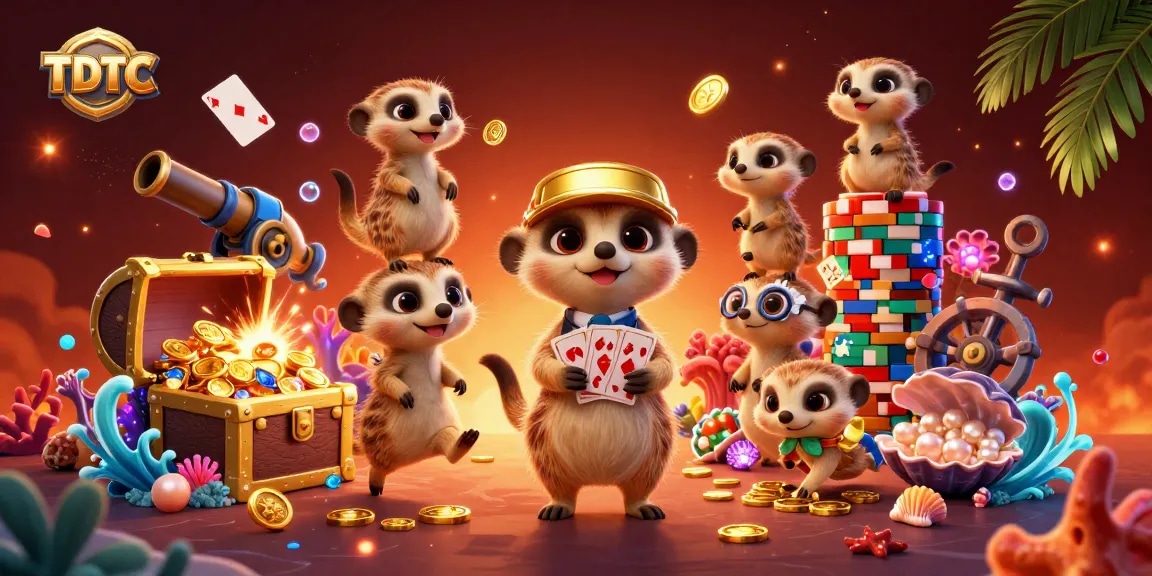 Engage with the TDTC casino experience, where meerkats run a vibrant gambling operation amid underwater treasures.