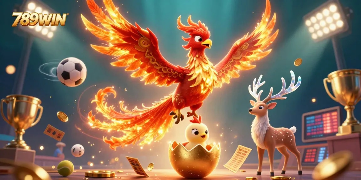 Experience thrilling gameplay at 789WIN with vibrant phoenix and mystical elements.