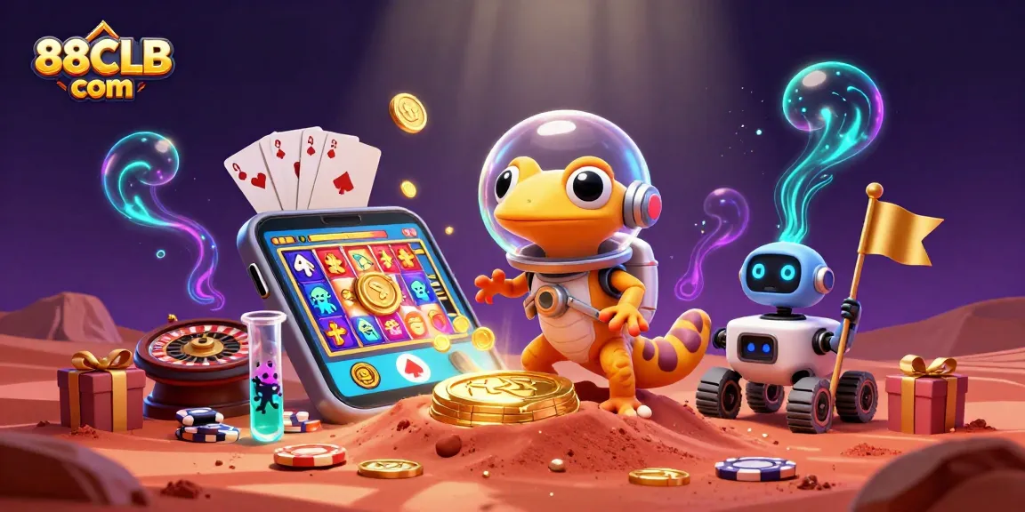 Play thrilling slot games at 88CLB com as the Martian gecko unearths a golden casino on Mars.