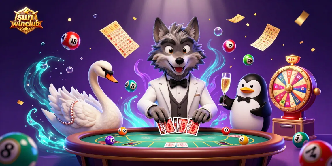 Engage in exciting gameplay at sun-winclub with vibrant casino elements and lively characters.
