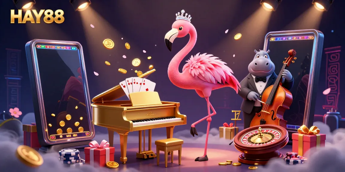Experience the excitement of HAY88 casino with dynamic characters and vibrant gaming elements.