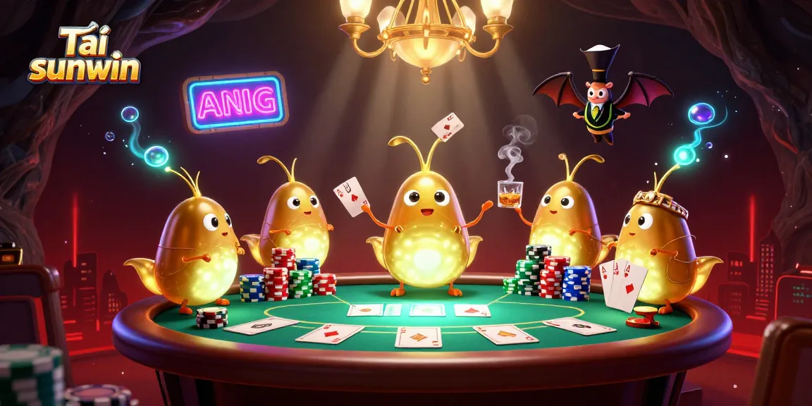Engage with Tải sunwin and discover a vibrant online casino atmosphere illuminated by glowworms in a 3D illustration.
