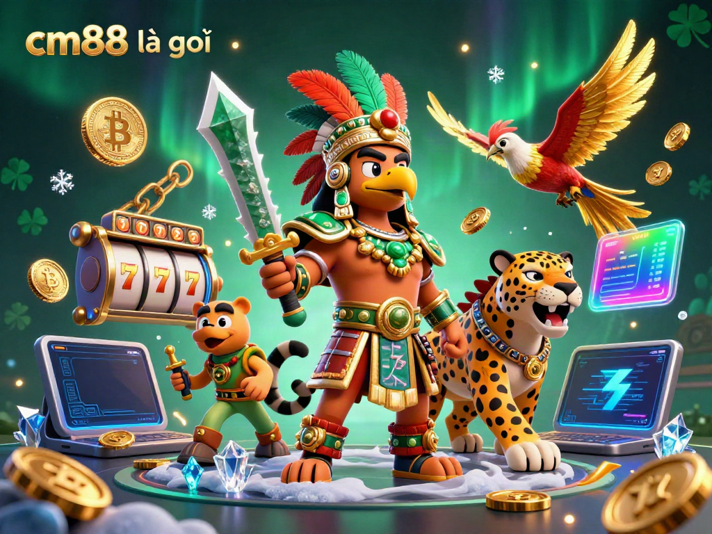 Engage with the magic of cm88 là gì in an action-packed casino-themed environmental scene.