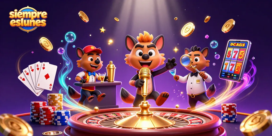 Join the fun of siempreeslunes at this vibrant casino scene with hyena characters.