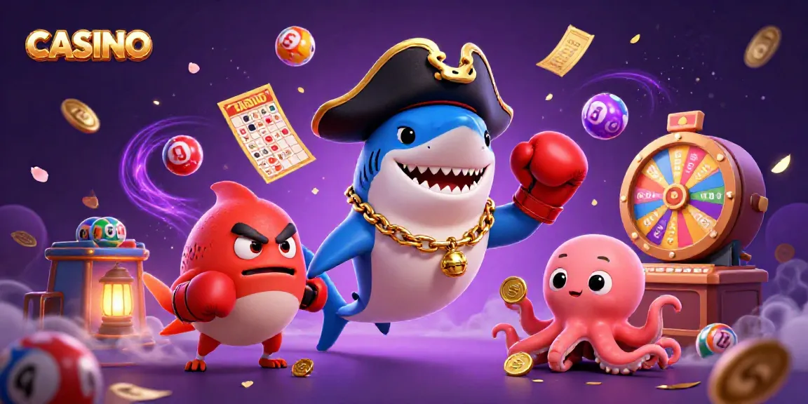 Engage in excitement at the CASINO with dynamic characters and lively lottery visuals.