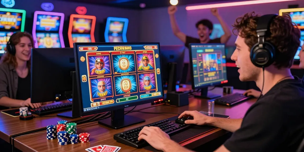 Engaging scene of a player enjoying online slot games with colorful gaming elements in a vibrant atmosphere.