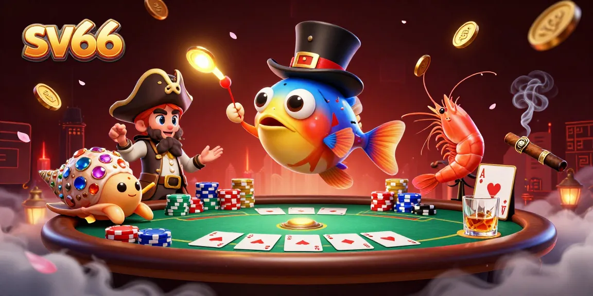 Engage with sv66's thrilling casino atmosphere, featuring dynamic poker elements and lively characters.