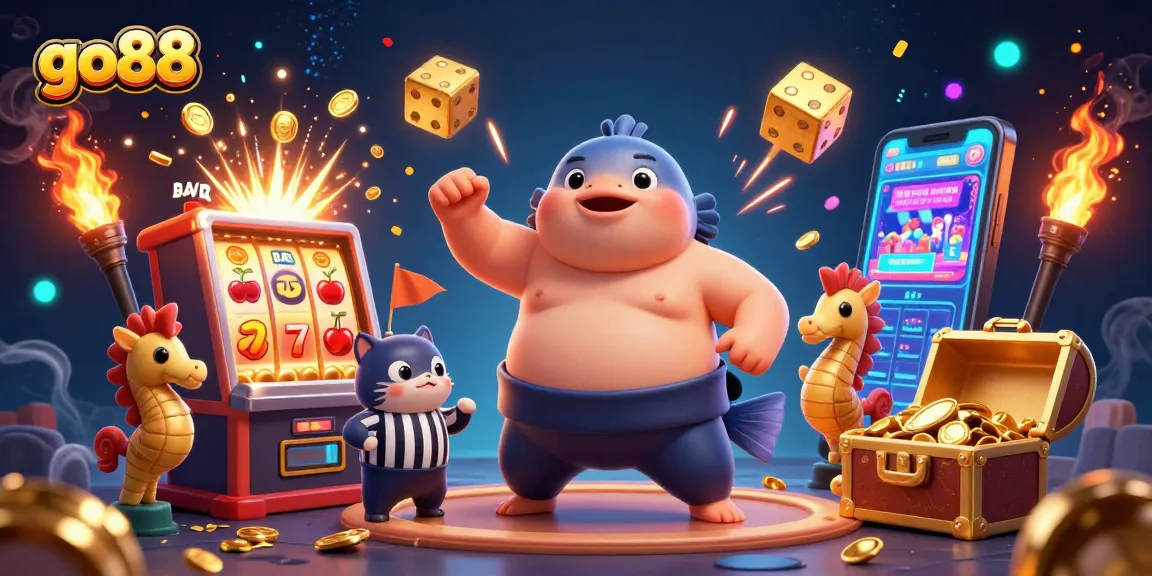 Experience wins with go88 as the 3D fugu champion entertains in a vibrant casino world.