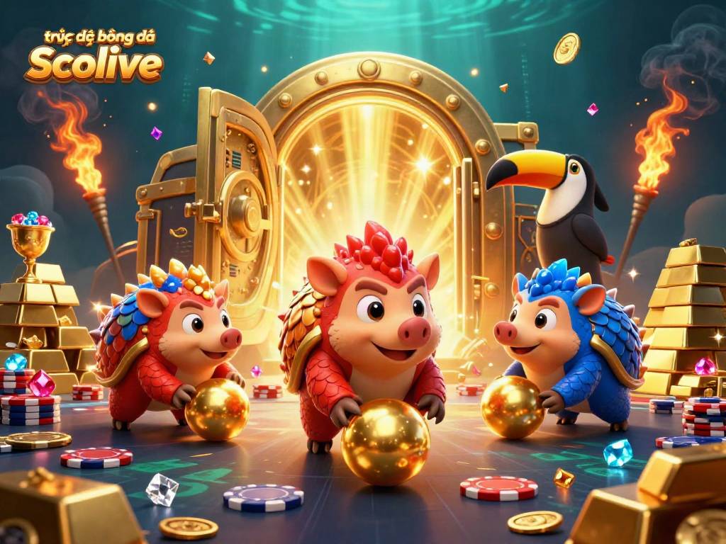 Experience lively sports betting action with trực tiếp bóng đá Socolive in a vibrant, festive 3D illustration.