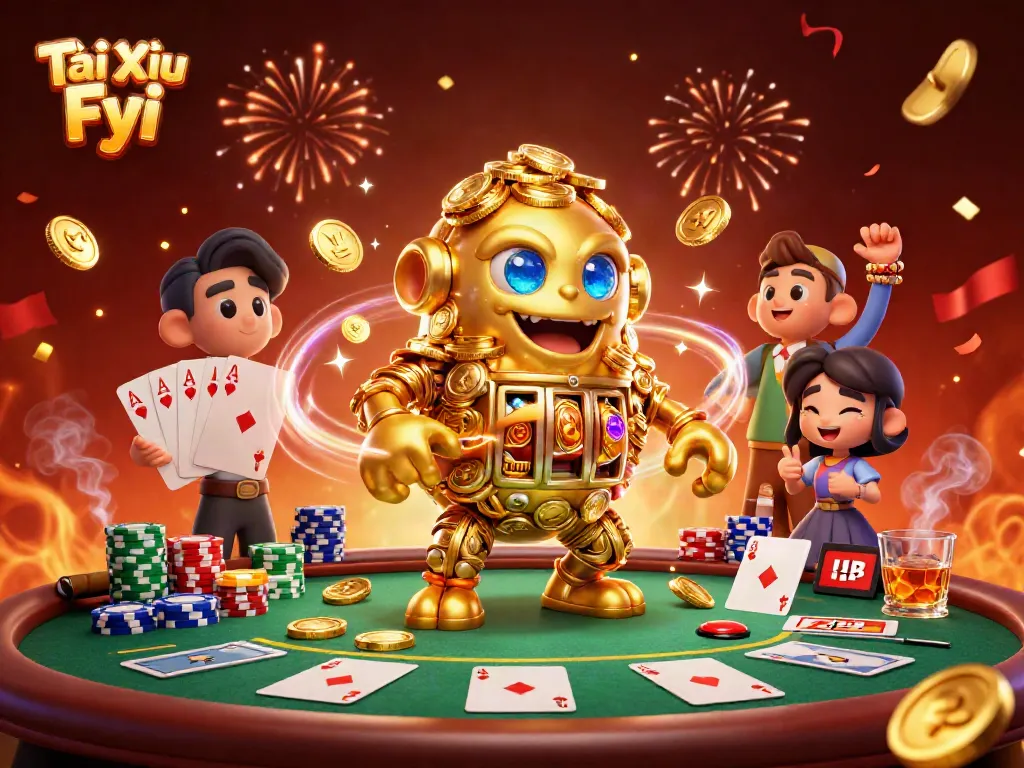 Engage in thrilling gameplay with Tài Xỉu Fyi amid colorful casino elements and rich visuals.