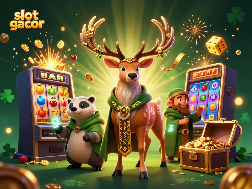 Experience the thrill of slot gacor in a magical casino world filled with winning symbols and lights.