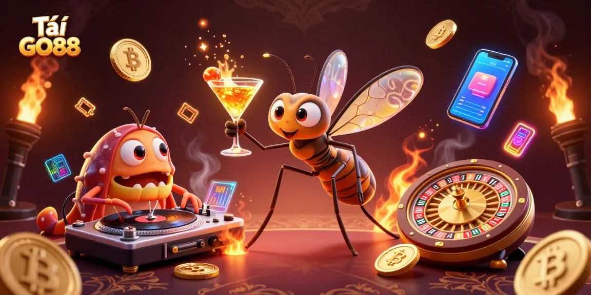 Tải GO88 and enjoy exciting gaming experiences with a vibrant 3D casino illustration