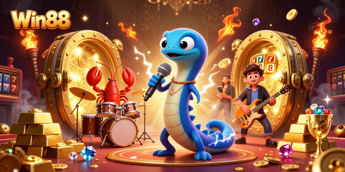 Experience the thrill at Win88 with a vibrant underwater casino featuring lively characters and exciting game elements.