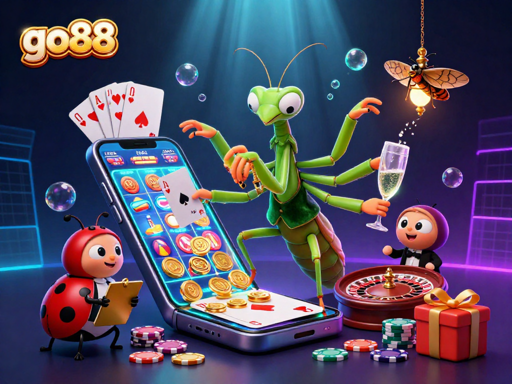 Experience the exciting world of go88 with colorful slot games, a vibrant casino atmosphere, and engaging characters!
