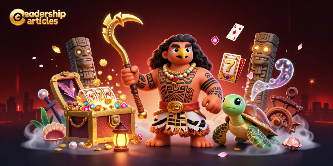 Engaging leadership articles capturing thrilling casino adventures with a Polynesian demigod.