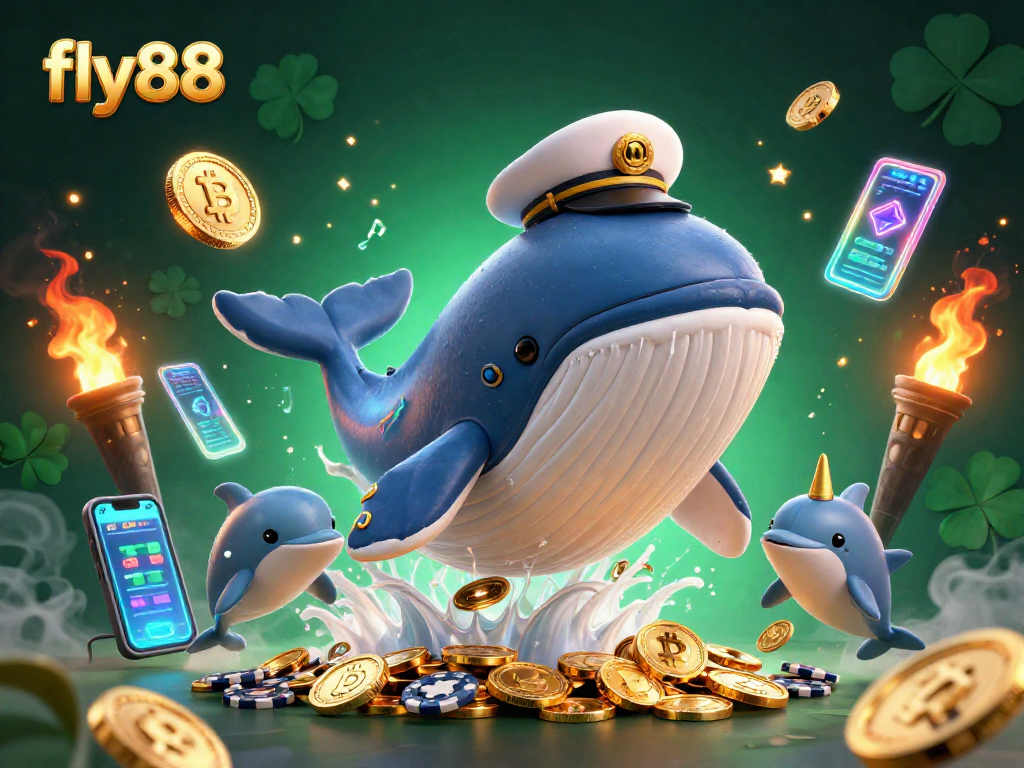 Engage in thrilling gaming at fly88 with vibrant 3D casino characters in an exciting underwater scene.