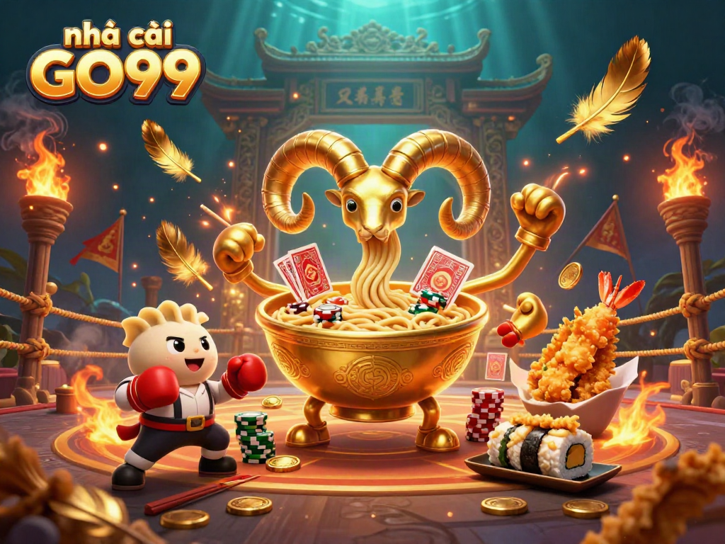 The cartoon characters at nhà cái GO99 deal cards and stack chips in a vibrant casino arena.