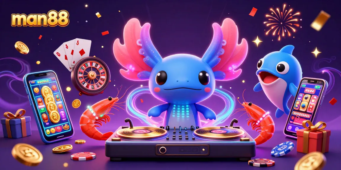 Engage with man88 and win big with vibrant slot game action in this stunning illustration.