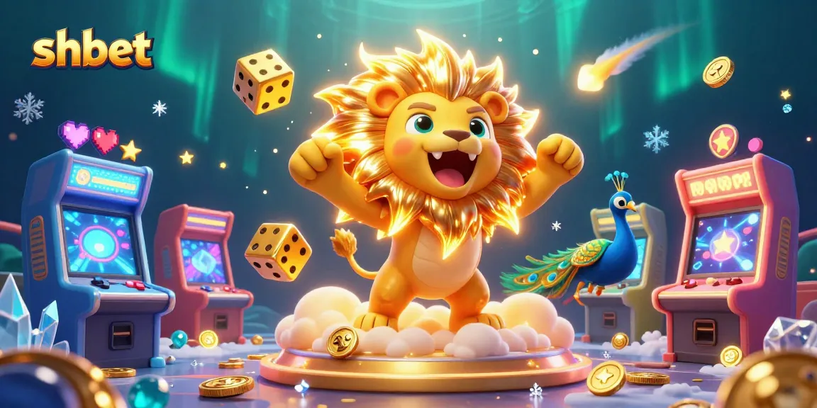 Experience the thrill of shbet with vibrant games and dynamic casino elements in an engaging 3D illustration.