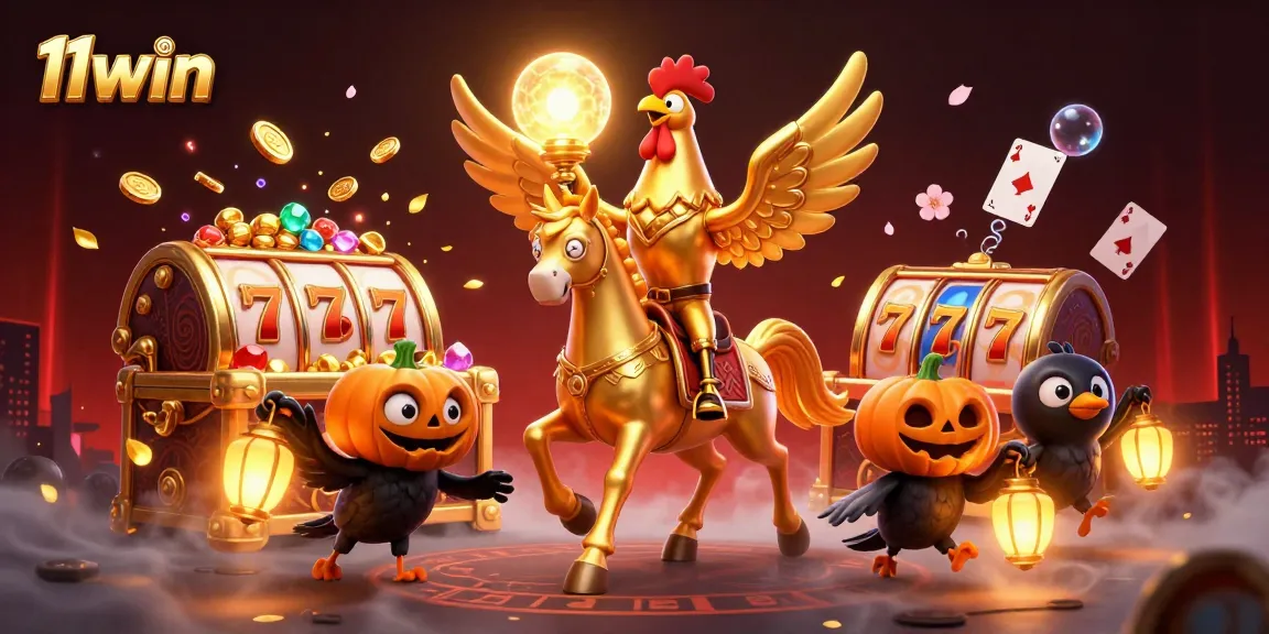 Engage with thrilling 11win casino games in this captivating illustration full of gold coins.
