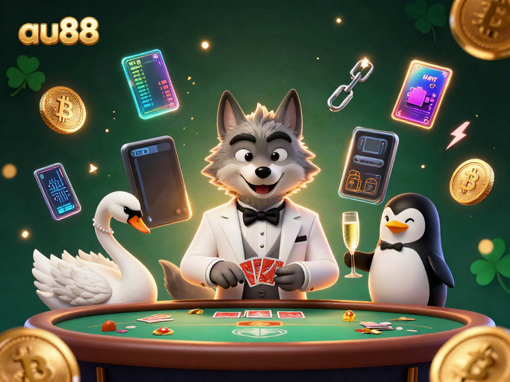 Experience the thrill of au88 gaming with our articulate characters in an elegant casino setting.
