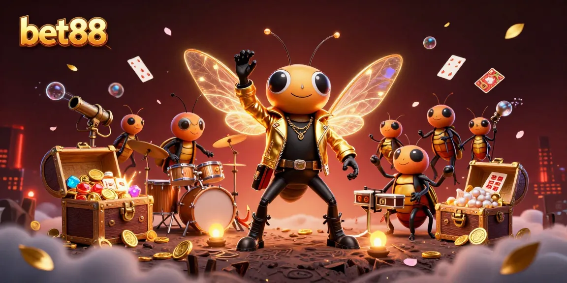 Experience the thrill of bet88's captivating games with this vibrant 3D illustration.
