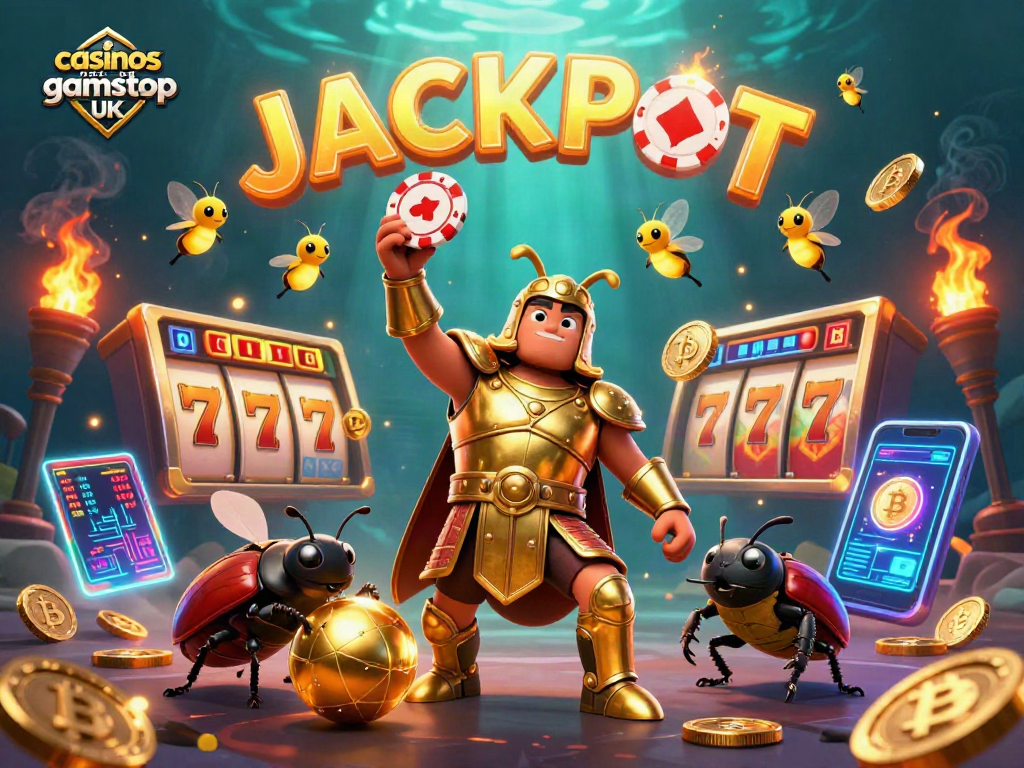 Engage with casinos not on gamstop UK by exploring vibrant gaming elements and jackpots in a thrilling 3D scene.