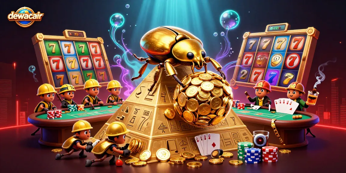 Experience the joy of winning at dewacair with vibrant slot reels and a jackpot counter in an exciting casino scene.