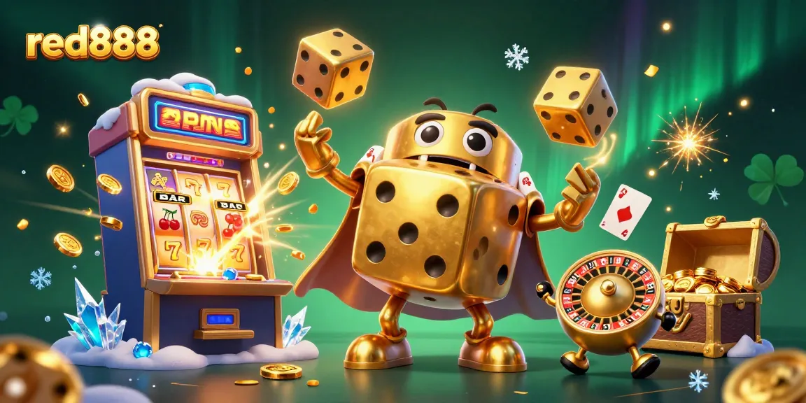 Enhance your gaming experience with red888's vibrant 3D illustration showcasing a lively casino scene.